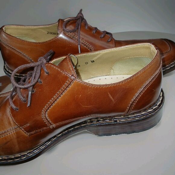 Stacey Adams Mens Dress Shoes Size 8M Brown Leather Tie Up Work Dress Business - Picture 12 of 16